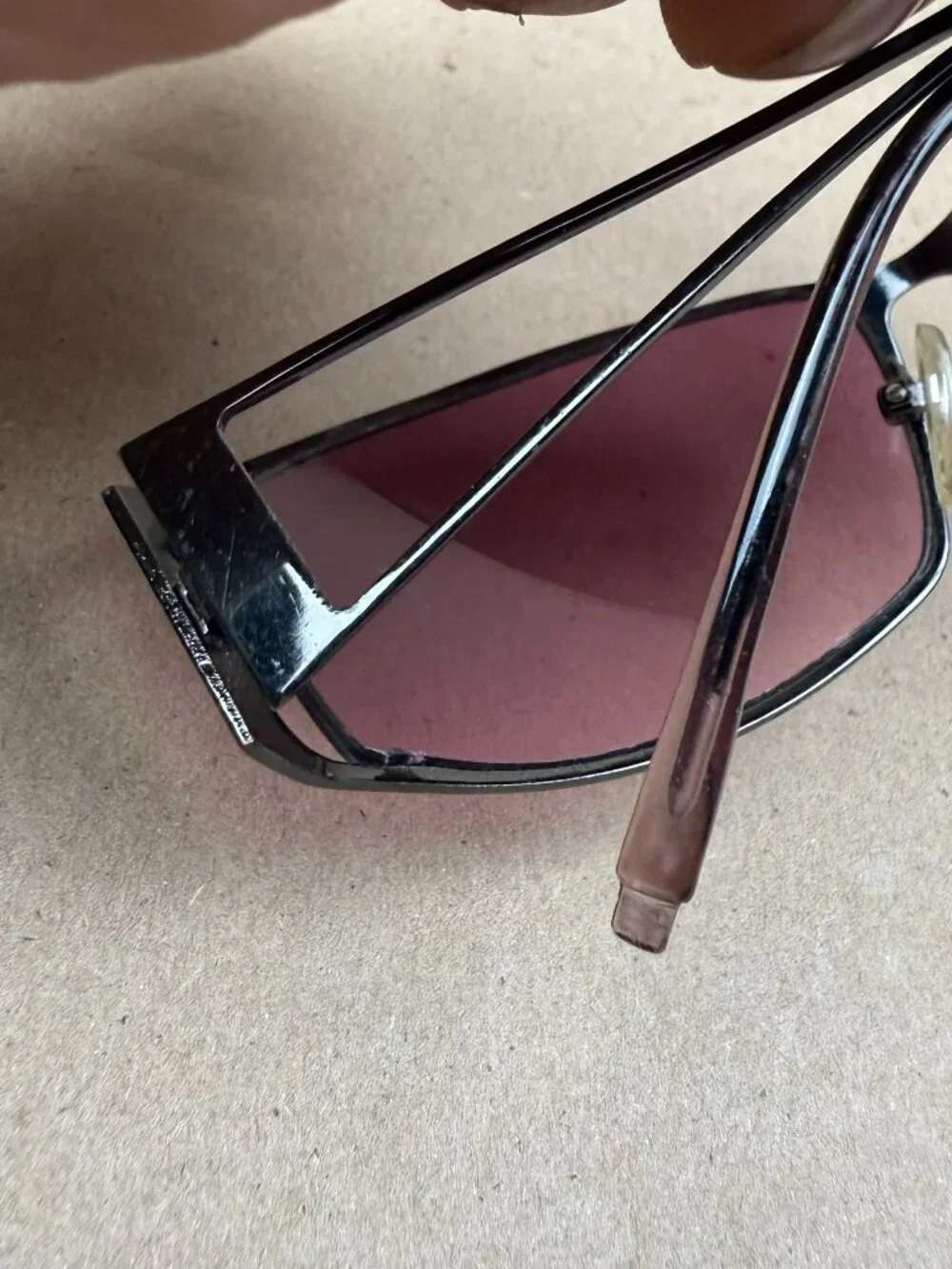 Men's Vintage Style Sunglasses Pink Tinted Lens DAMAGE